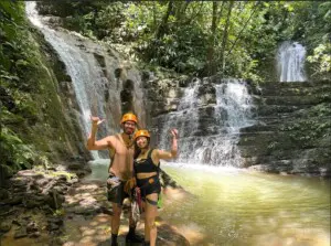 waterfall rappeling and canyoning