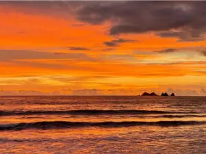 sunset at playa pinuela