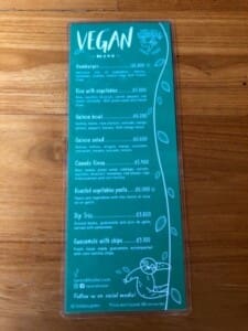 Kinsu Restaurant in Uvita Costa Rica Menu