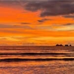 sunset at playa pinuela